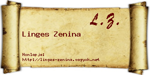 Linges Zenina névjegykártya