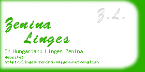 zenina linges business card